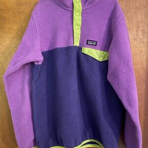 Patagonia Purple and Blue Fleece with Green Trim